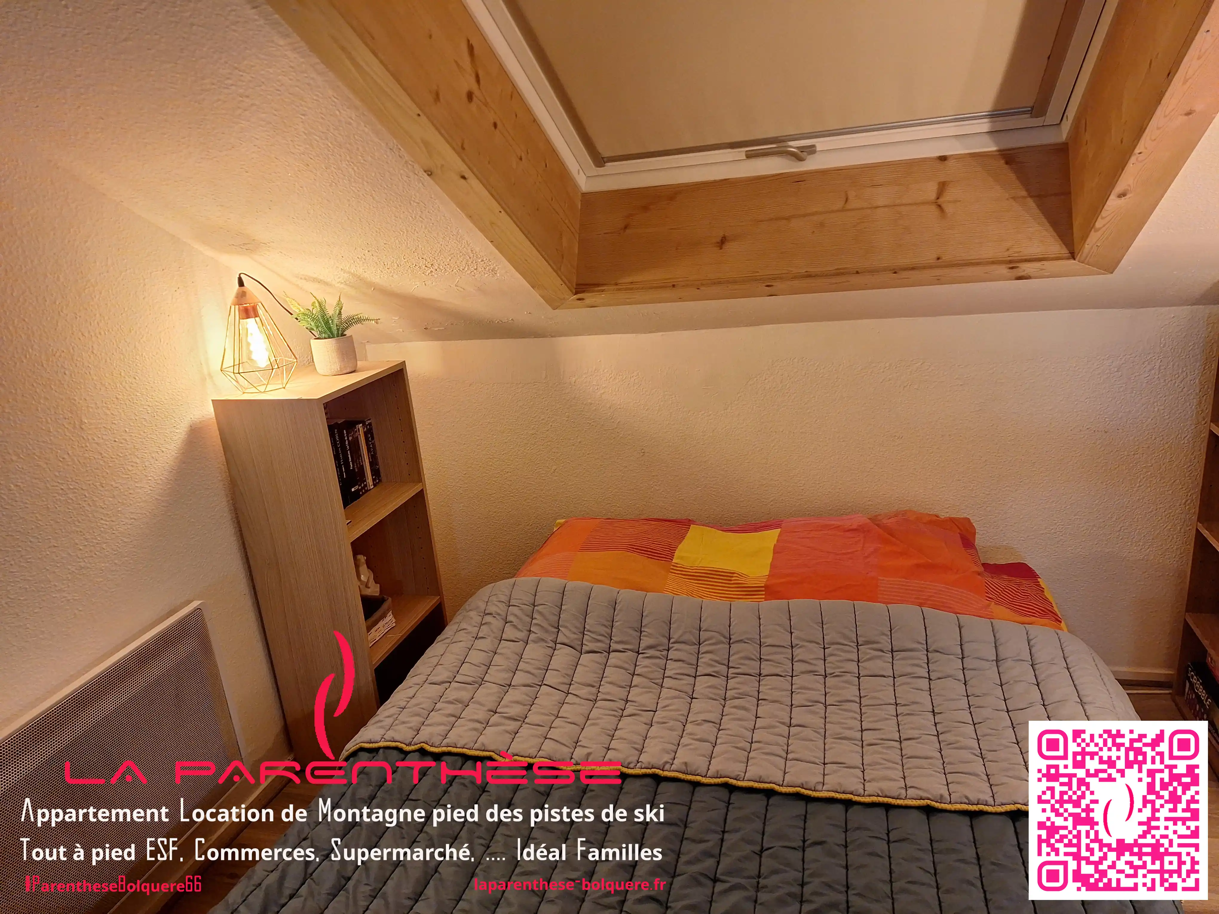 Chambre parents indépendante location vacances Pyrénées catalanes